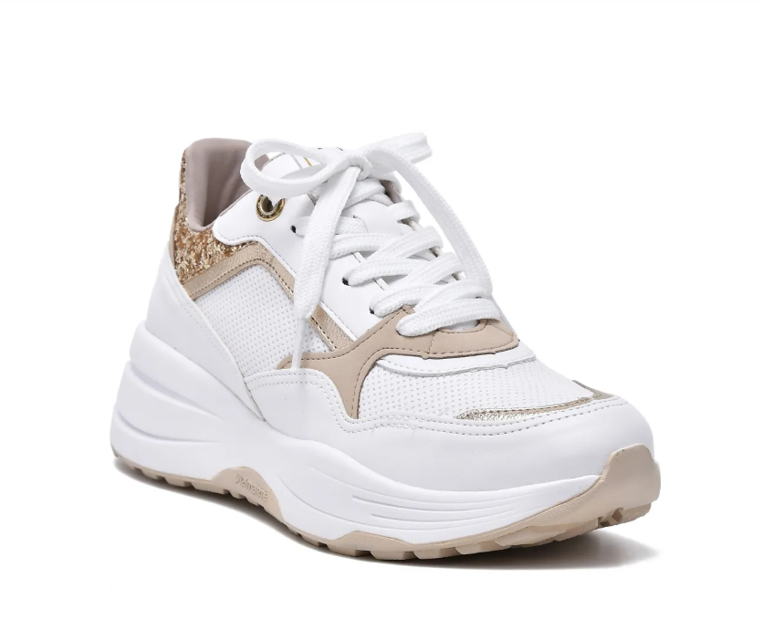 Viamarte beige and white sneakers