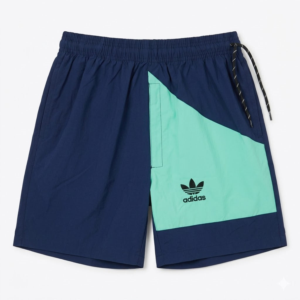 Adidas Originals Men's Retro Block Swim Shorts – Navy/Mint Green