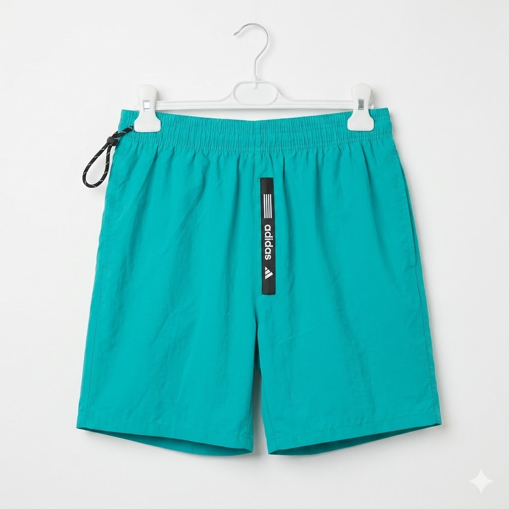 Authentic Adidas Men's Vertical Logo Performance Swim Shorts – Teal