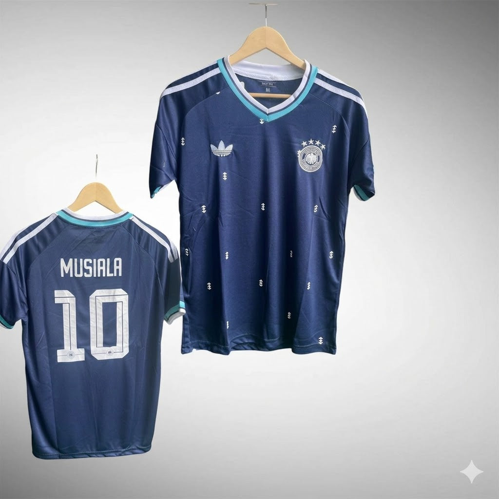 Germany National Team Musiala #10 Soccer Jersey – Navy Blue Retro Style Kit, Size M