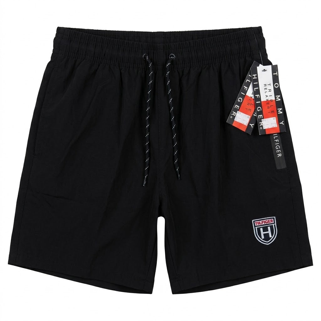 Tommy Hilfiger Men's Heritage Crest Swim Shorts – Jet Black
