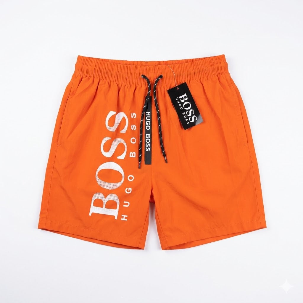 HUGO BOSS Men's Graphic Print Swim Shorts – Vibrant Orange