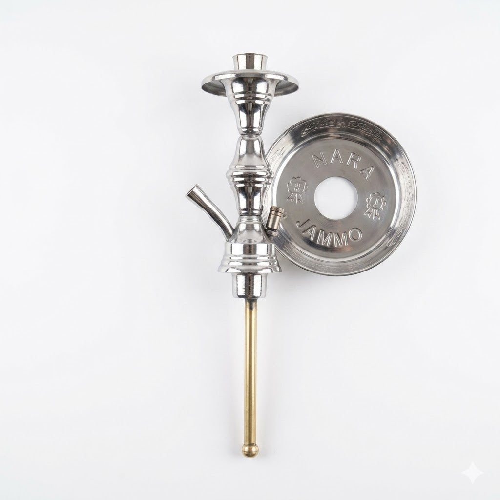 NARA JAMMO Silver Shisha Stem & Tray Set