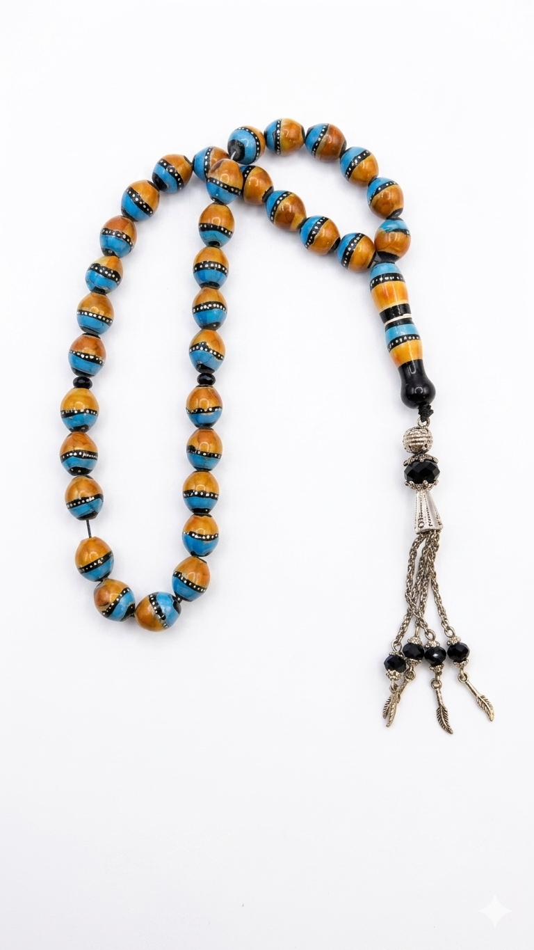 Striking Blue and Gold Misbaha