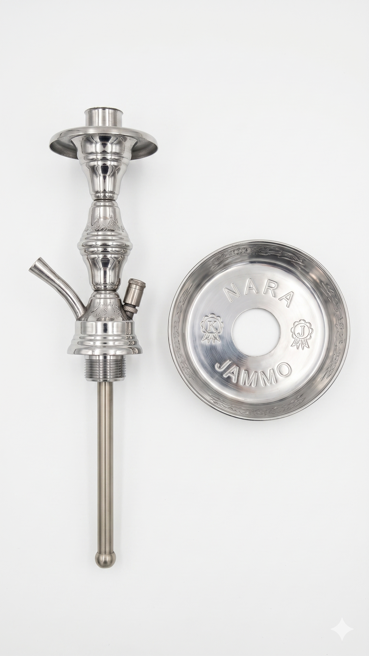 NARA JAMMO Stainless Steel Hookah Stem and Ash Tray Set – Premium Shisha Replacement Parts