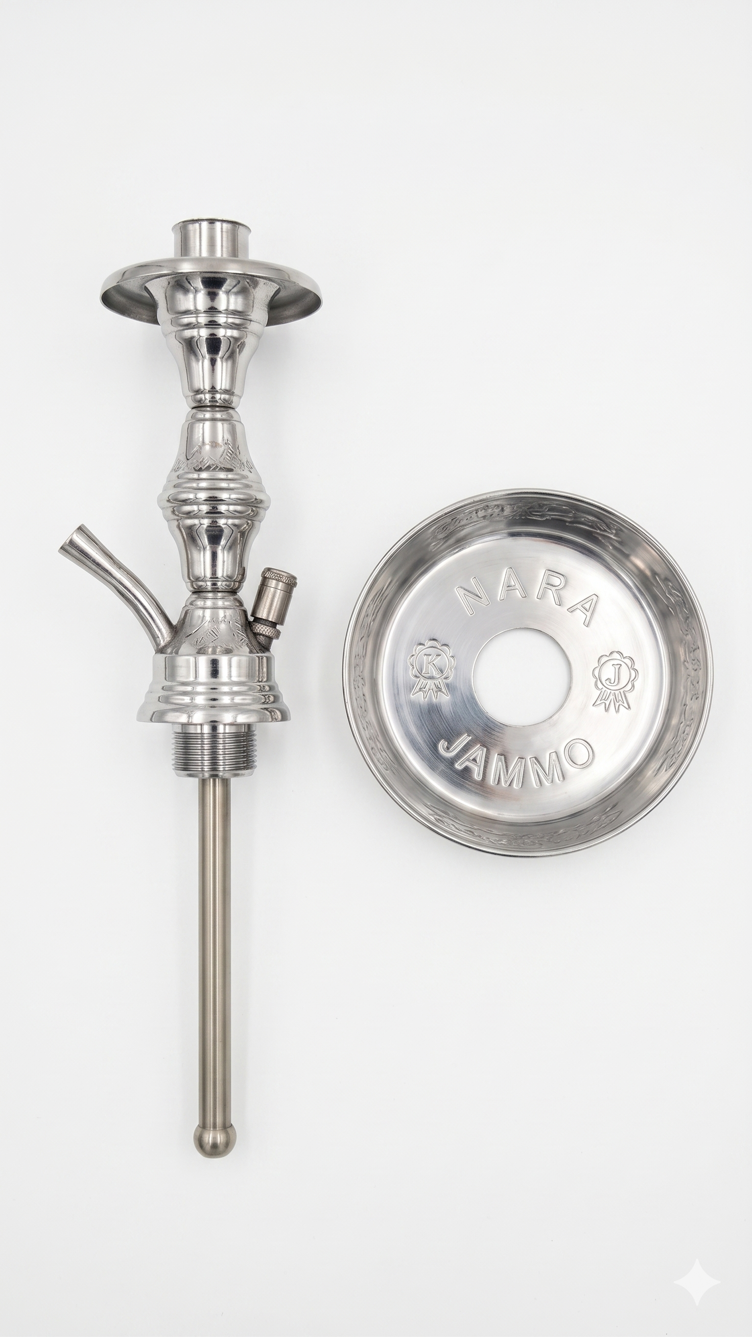 NARA JAMMO Stainless Steel Hookah Stem and Ash Tray Set – Premium Shisha Replacement Parts