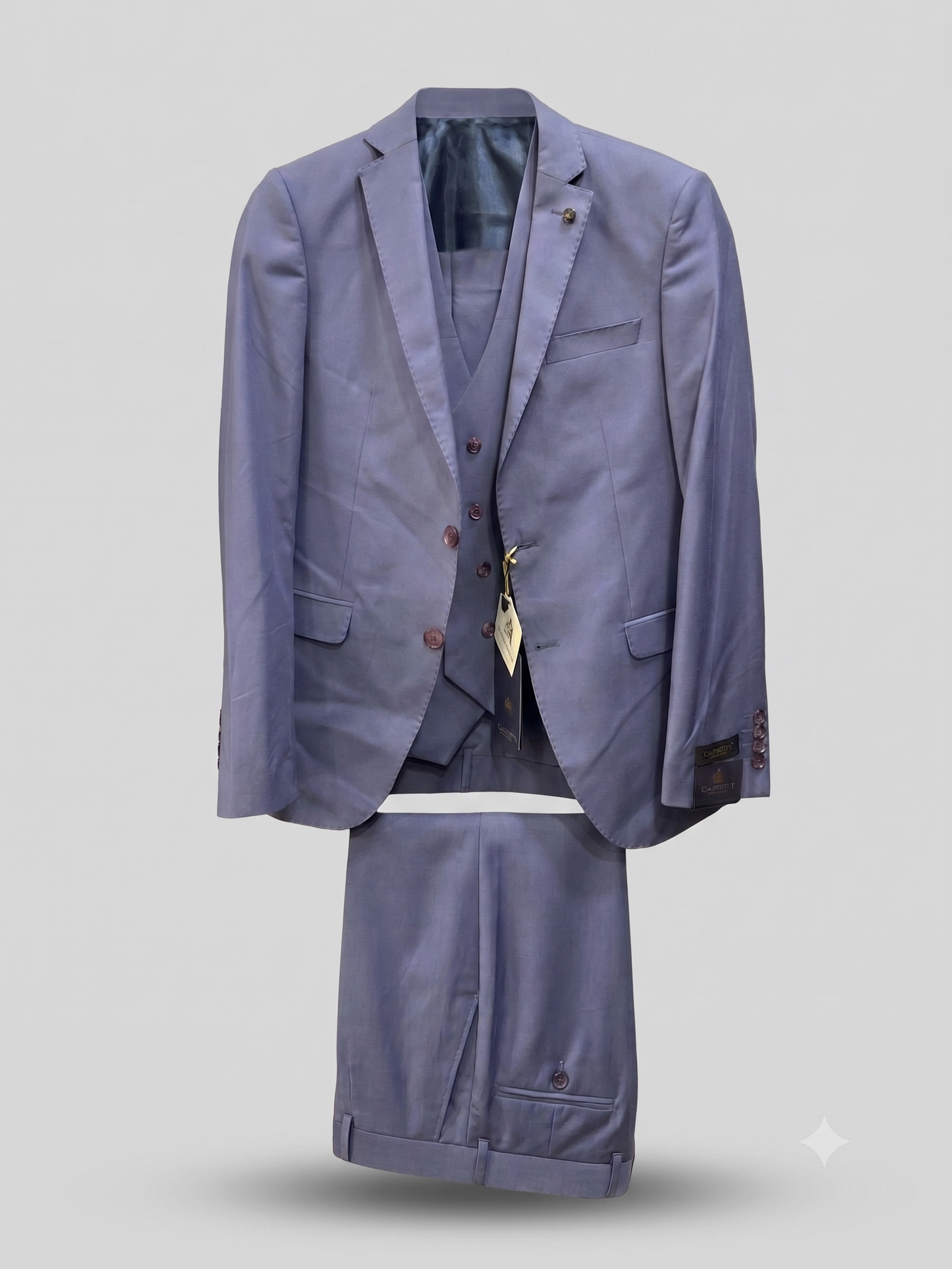 Men's Premium Blue 3-Piece Suit – Slim Fit Blazer, Vest & Trousers (Medium Blue)