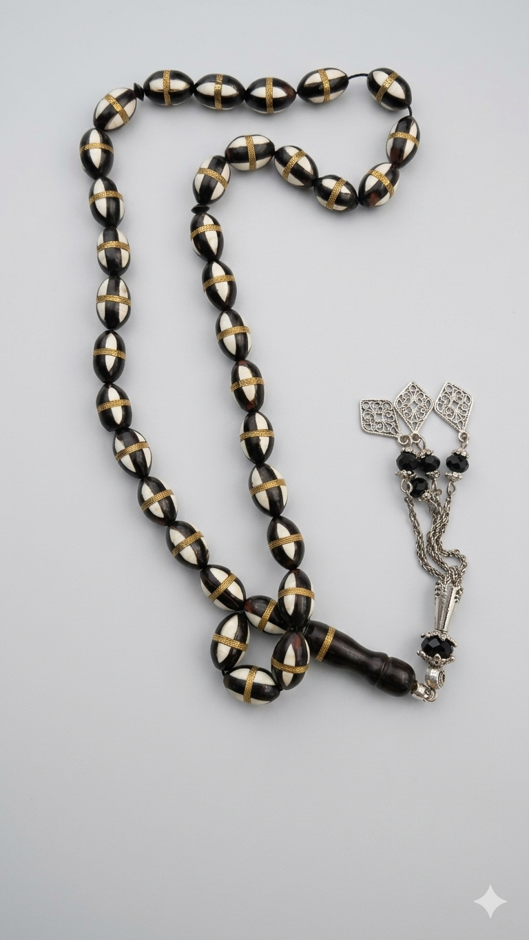 Artisanal Inlaid Contrast Misbaha