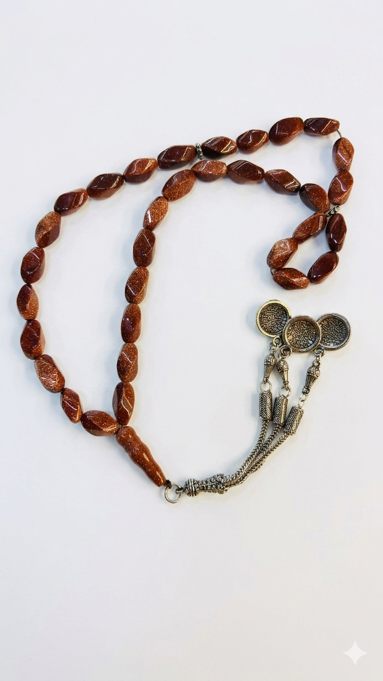 Elegant Brown Goldstone Misbaha