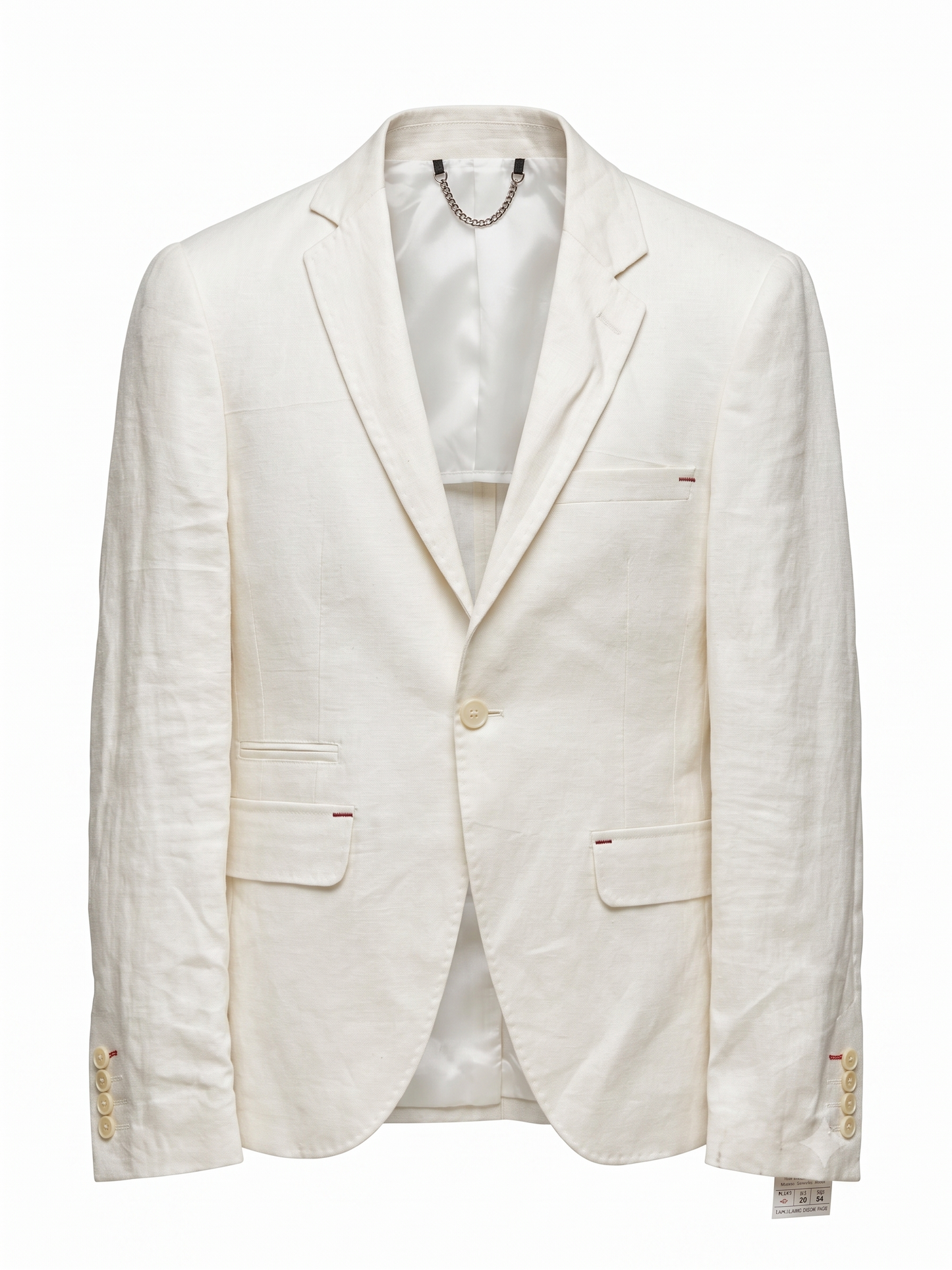 Men's Slim-Fit Lightweight Off-White Linen Blazer