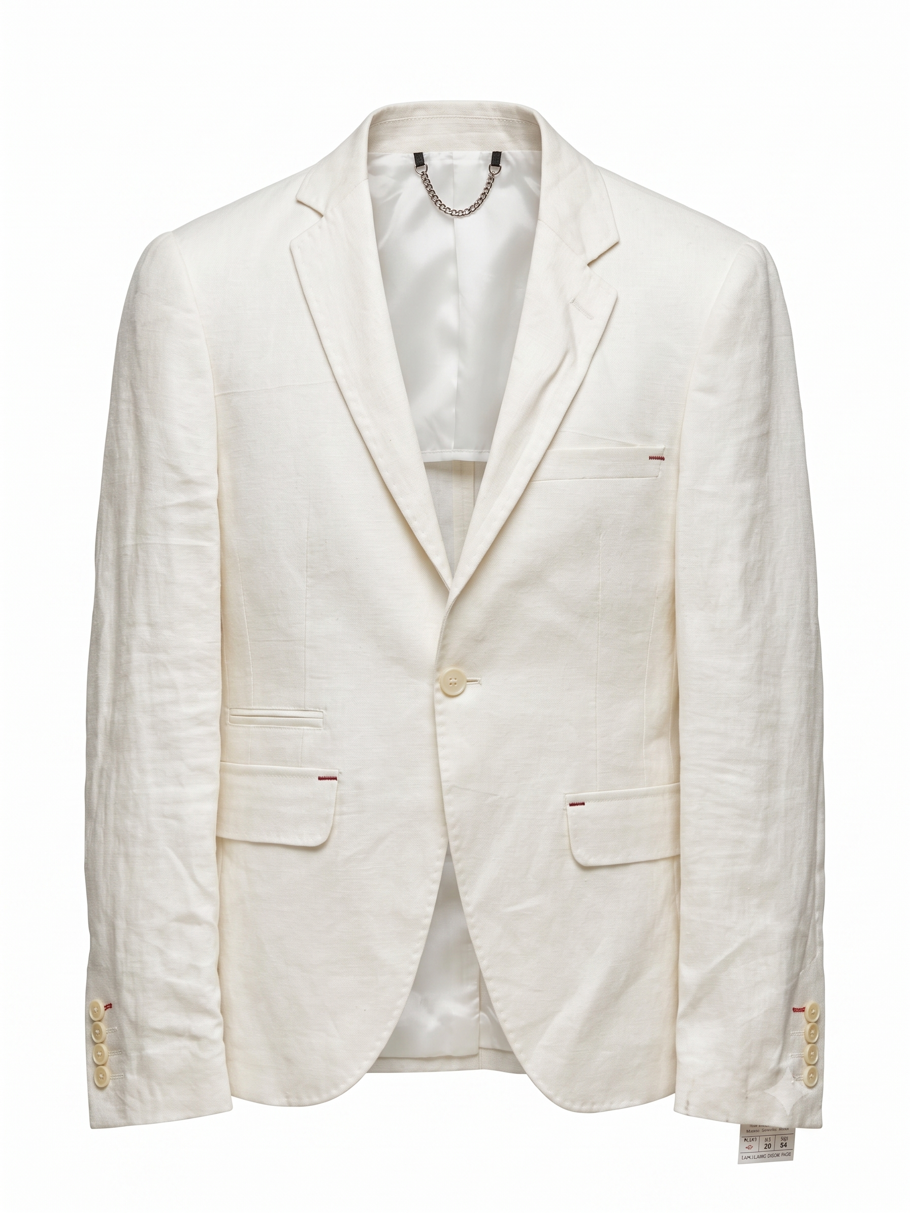 Men's Slim-Fit Lightweight Off-White Linen Blazer