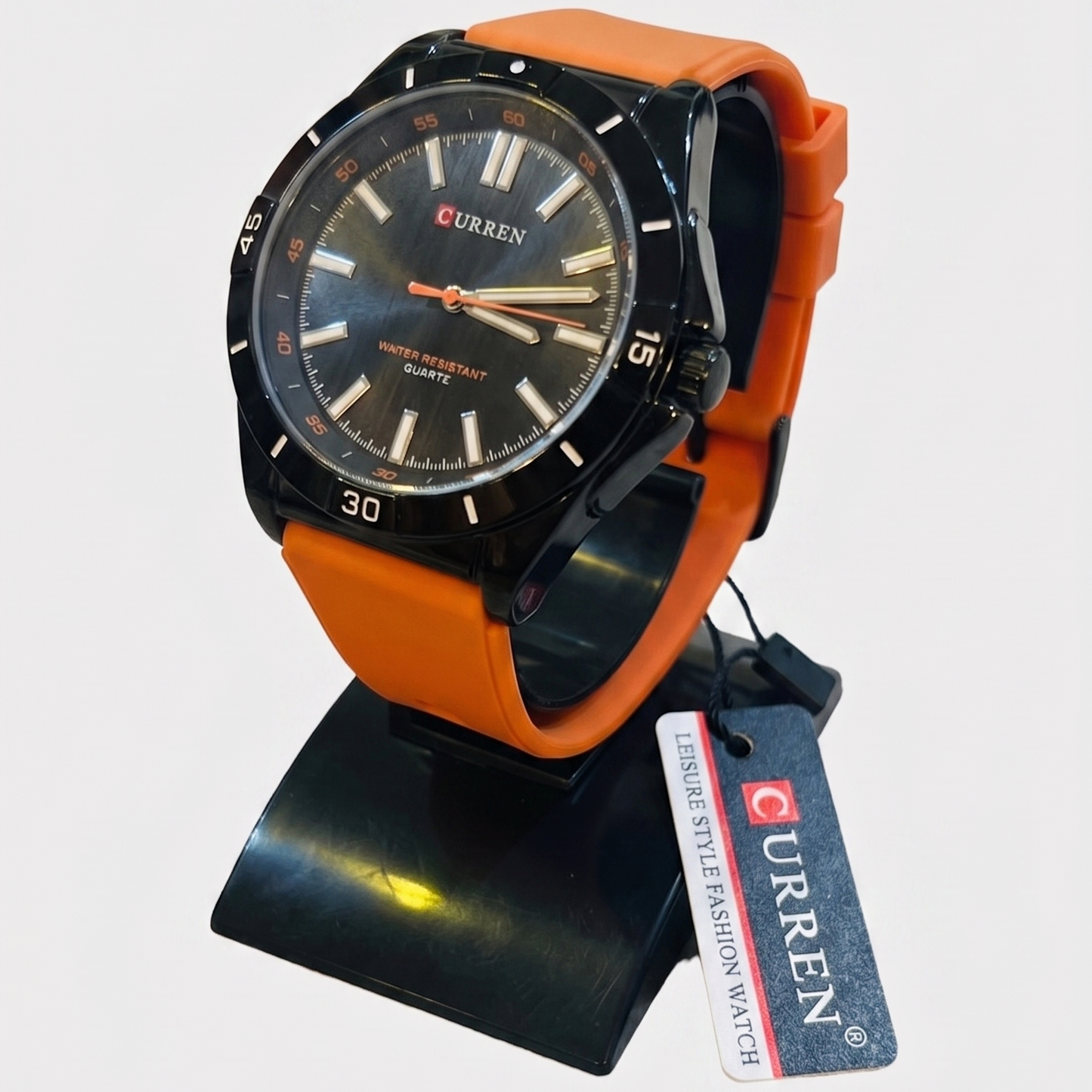 Curren Sport Watch - Bold Orange Silicone Strap