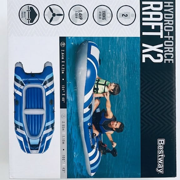 Bestway Hydro-Force Raft X2 Inflatable 2-Person Sport Boat with Motor Mount